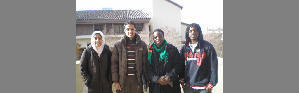 Group photo with Francis and three friends