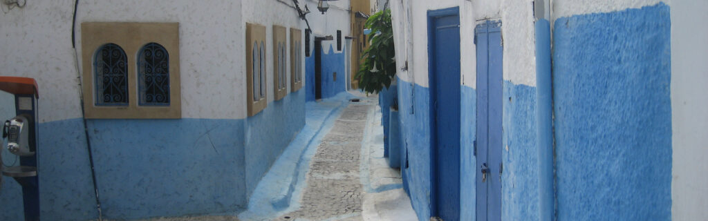 Narrow alleyway in Moroccan town