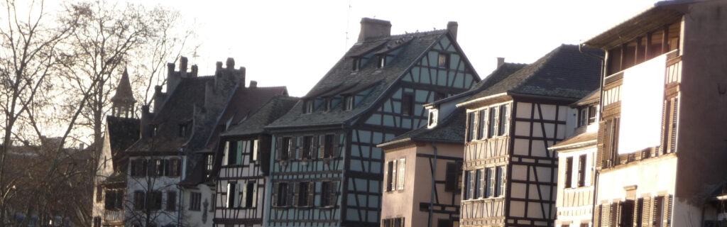 Houses along a canal in France