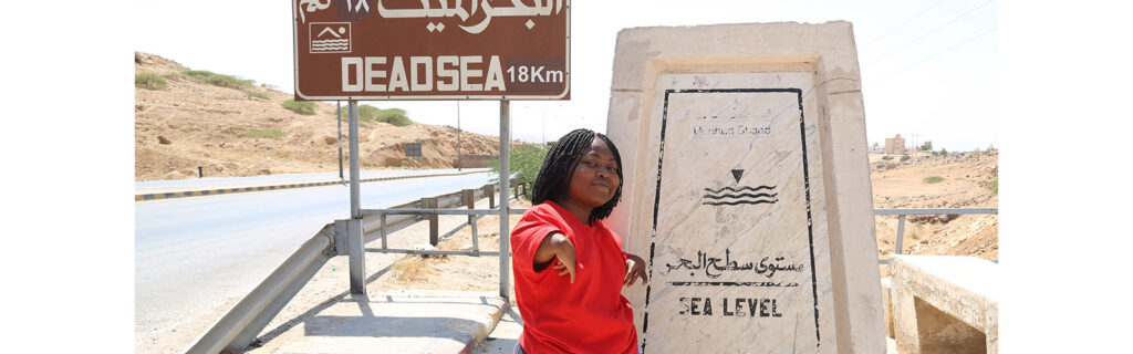 MIUSA delegate by the Dead Sea in Jordan