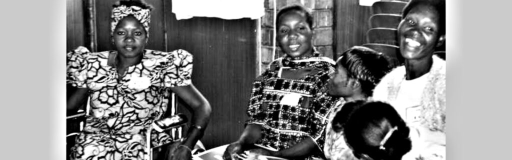 African women talking in a circle