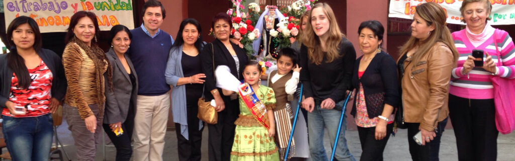 Antonia with members of a local migrant women's group during a celebration