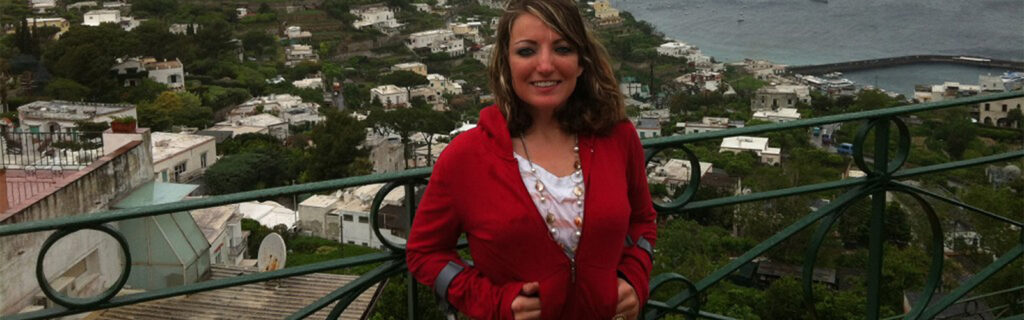 Melissa overlooking Italy landscape