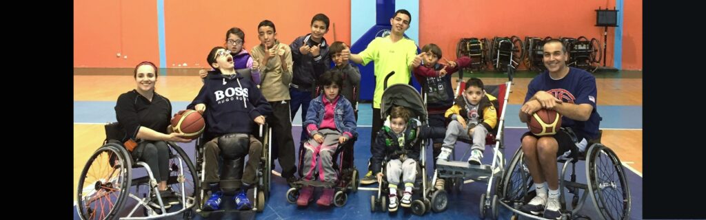 Group of wheelchair athletes