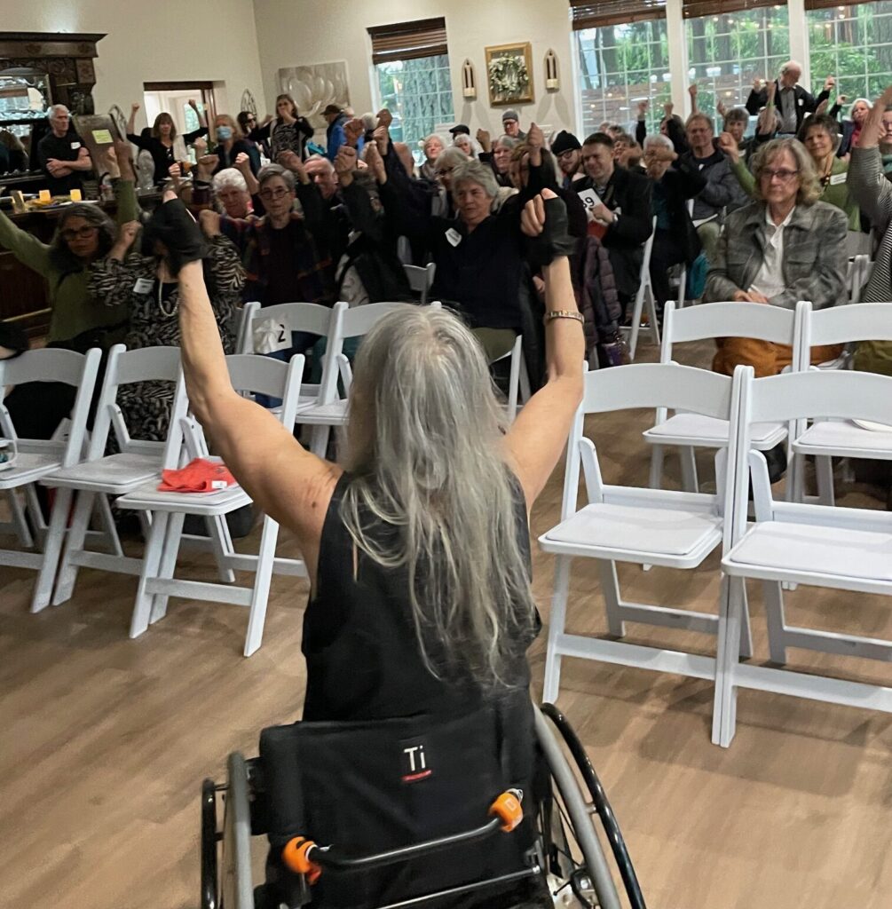 Susan Sygall Loud Proud and Passionate at the fundraiser.