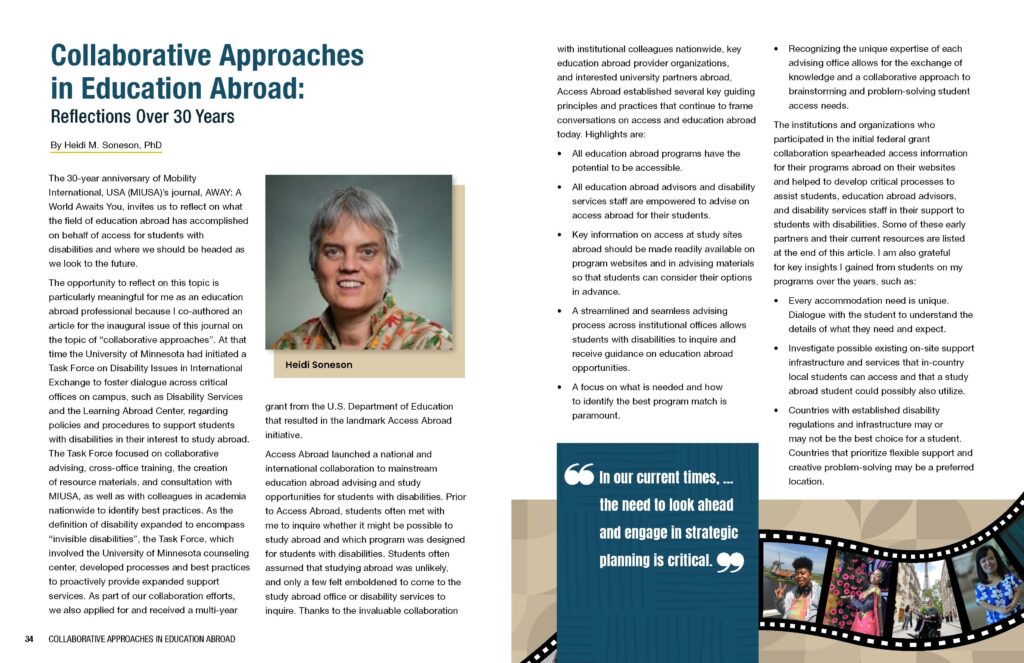 Magazine spread of text columns, quote box, and headshot of Heidi Soneson